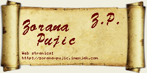 Zorana Pujić vizit kartica
